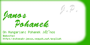 janos pohanek business card